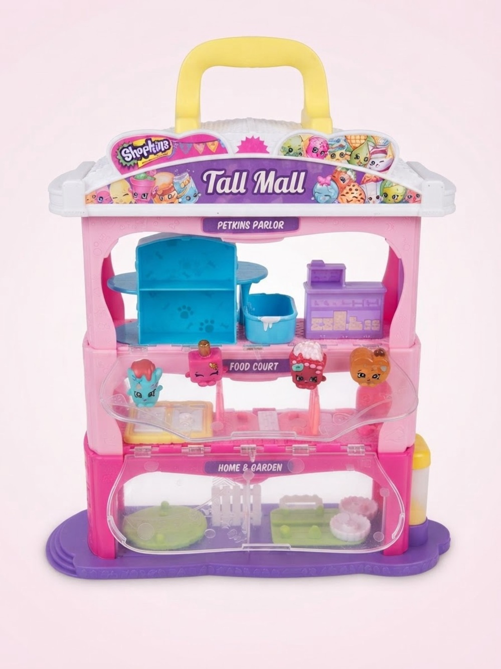 Shopkins Tall Mall Tall to Small Collapsible w/ Figures, Handle & Elevator